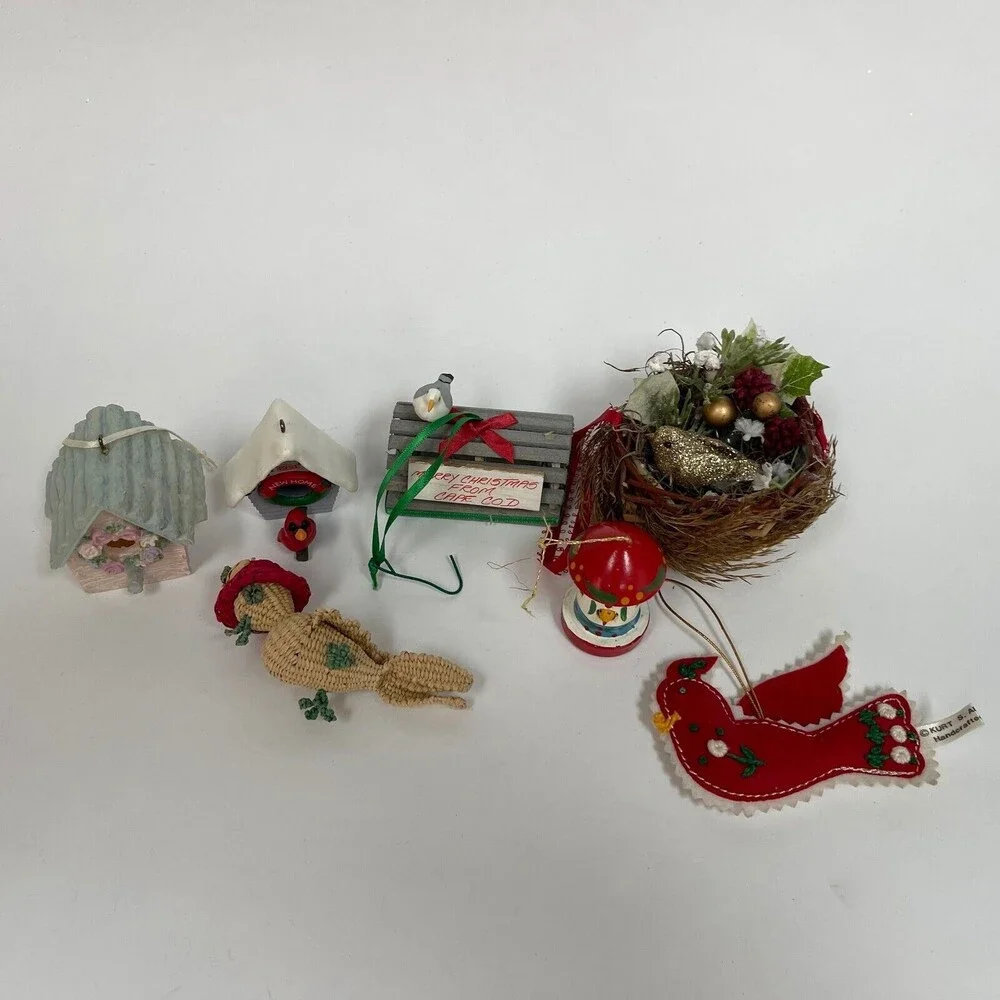 Hallmark‎ Kurt Variety Brands Birds Nest Christmas Tree Ornaments Lot of 7